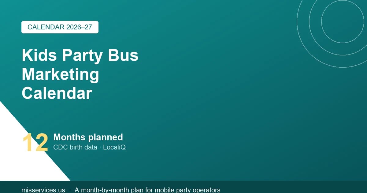 Kids Party Bus Marketing Calendar 2026–27 (Month by Month)
