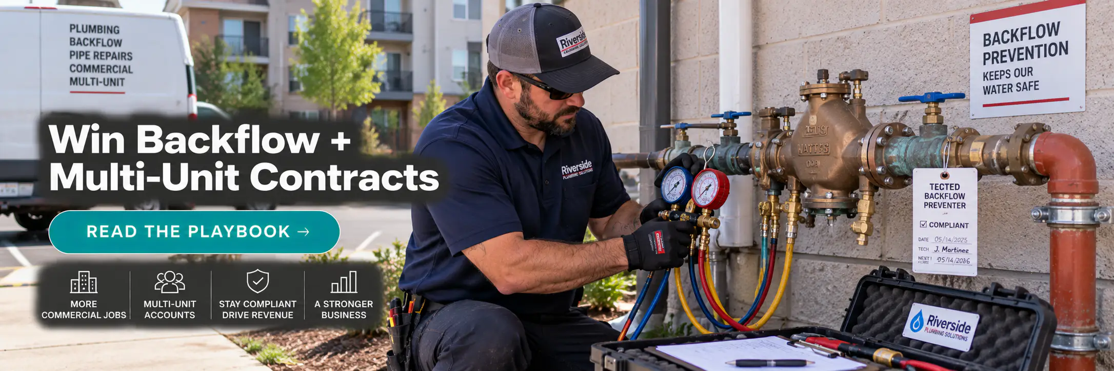 How to get more commercial plumbing contracts — backflow & multi-unit playbook